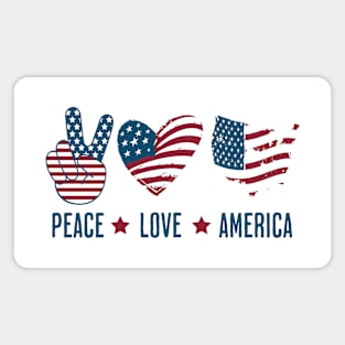 Peace Love America Magnet